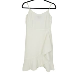 Banana Republic Sheath Dress Sundress Linen Sleeveless Ruffle Wrap Lined